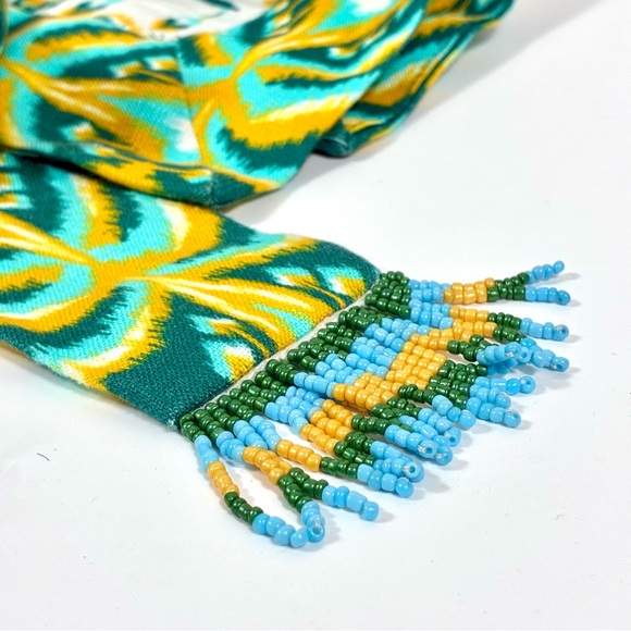 Farm Rio Tropical Tapestry Euroflax Premium Linen Maxi Dress Off White M NWT - Picture 10 of 17